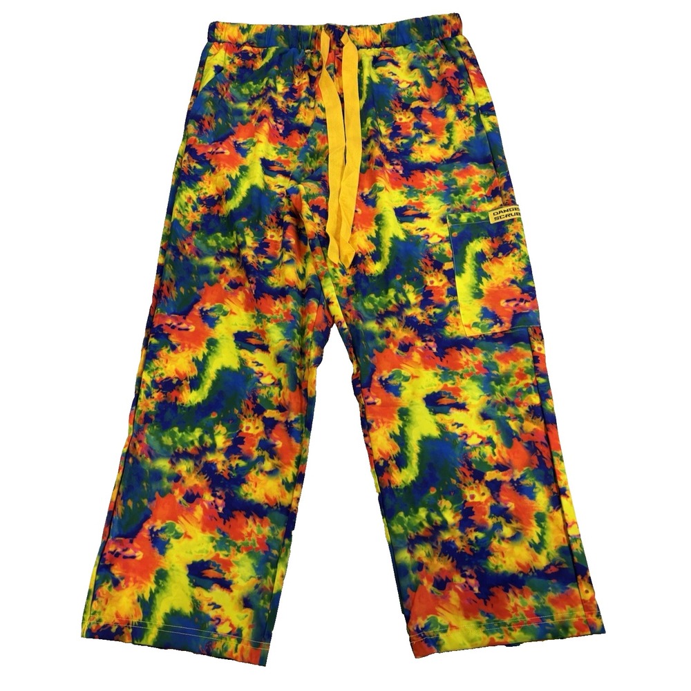 Danger Scrubs Unisex Large Colorful Pants Medical Nursing Unique Statement Fun